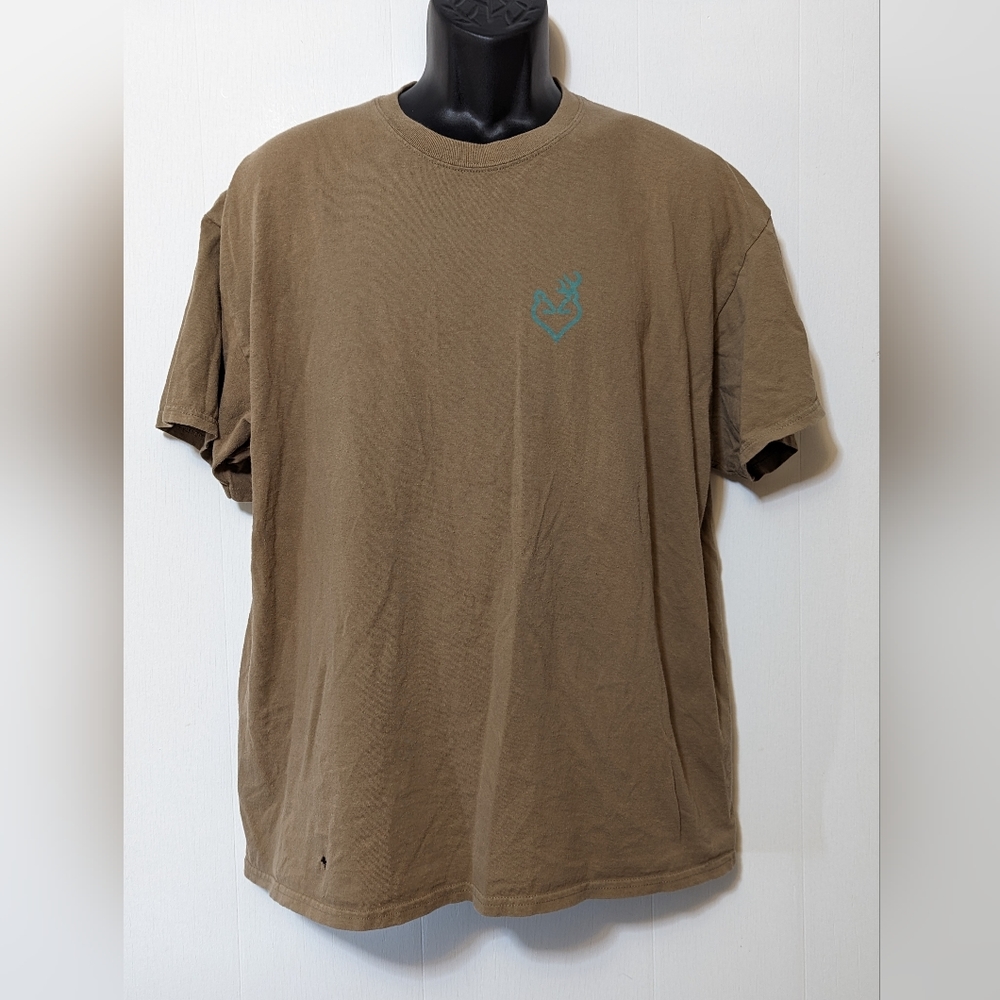 Women's Browning Shirt Size XL Short Sleeve Crew Neck Foil Buck Heart